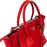 Prada Rosso Suede Vitello Handbag