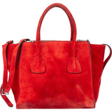 Prada Rosso Suede Vitello Handbag