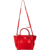 Prada Rosso Suede Vitello Handbag
