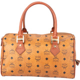 MCM Visetos Monogram Boston Handbag