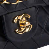 Chanel Quilted Lambskin 24K Gold Small Double Flap Crossbody Bag