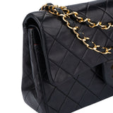 Chanel Quilted Lambskin 24K Gold Small Double Flap Crossbody Bag