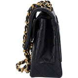 Chanel Quilted Lambskin 24K Gold Small Double Flap Crossbody Bag