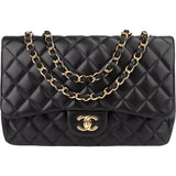 Chanel Quilted Lambskin Jumbo Single Flap Crossbody Bag