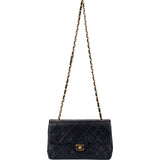 Chanel Quilted Lambskin 24K Gold Small Double Flap Crossbody Bag