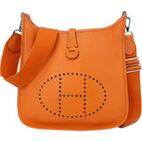 Hermès Orange Togo Leather Evelyne II PM Crossbody Bag