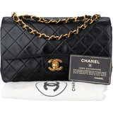 Chanel Quilted Lambskin 24K Gold Small Double Flap Crossbody Bag