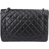 Chanel Quilted Caviar Leather Palladium Maxi Single Flap Crossbody Bag