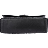 Chanel Quilted Caviar Leather Palladium Maxi Single Flap Crossbody Bag