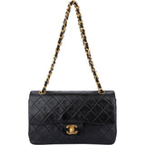 Chanel Quilted Lambskin 24K Gold Small Double Flap Crossbody Bag