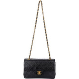 Chanel Quilted Lambskin 24K Gold Small Double Flap Crossbody Bag