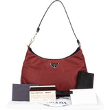 Prada Red Nylon Triangle Cleo Shoulder Bag