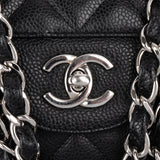 Chanel Quilted Caviar Leather Palladium Maxi Single Flap Crossbody Bag