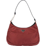 Prada Red Nylon Triangle Cleo Shoulder Bag