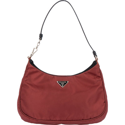 Prada Red Nylon Triangle Cleo Shoulder Bag - vintageandkickz