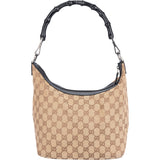 Gucci GG Monogram Bamboo Hobo Handbag