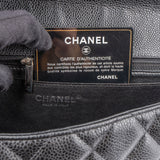 Chanel Quilted Caviar Leather Palladium Maxi Single Flap Crossbody Bag