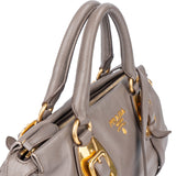 Prada Grey Leather Vitello Handbag