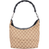 Gucci GG Monogram Bamboo Hobo Handbag