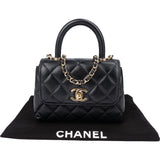 Chanel Quilted Caviar Leather Coco Top Handle Single Flap Handbag