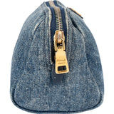 Prada Denim Monogram Triangle Pouch