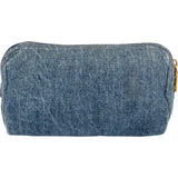 Prada Denim Monogram Triangle Pouch