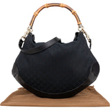Gucci GG Monogram Bamboo Peggy Handbag - vintageandkickz