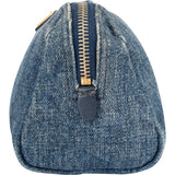 Prada Denim Monogram Triangle Pouch