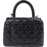 Chanel Quilted Caviar Leather Coco Top Handle Single Flap Handbag
