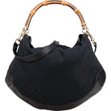 Gucci GG Monogram Bamboo Peggy Handbag - vintageandkickz