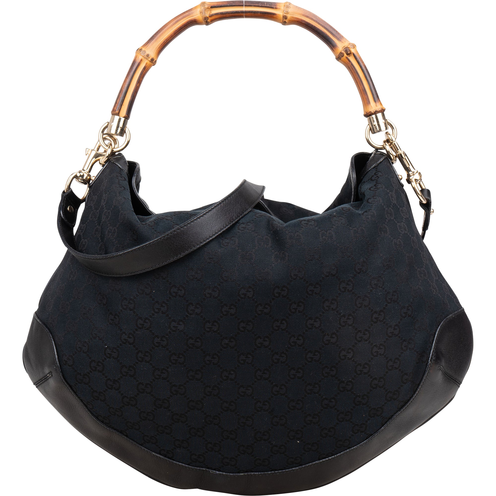 Gucci GG Monogram Bamboo Peggy Handbag - vintageandkickz