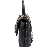 Chanel Quilted Caviar Leather Coco Top Handle Single Flap Handbag