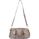 Prada Grey Leather Vitello Handbag