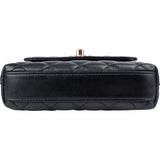 Chanel Quilted Caviar Leather Coco Top Handle Single Flap Handbag