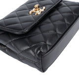 Chanel Quilted Caviar Leather Coco Top Handle Single Flap Handbag