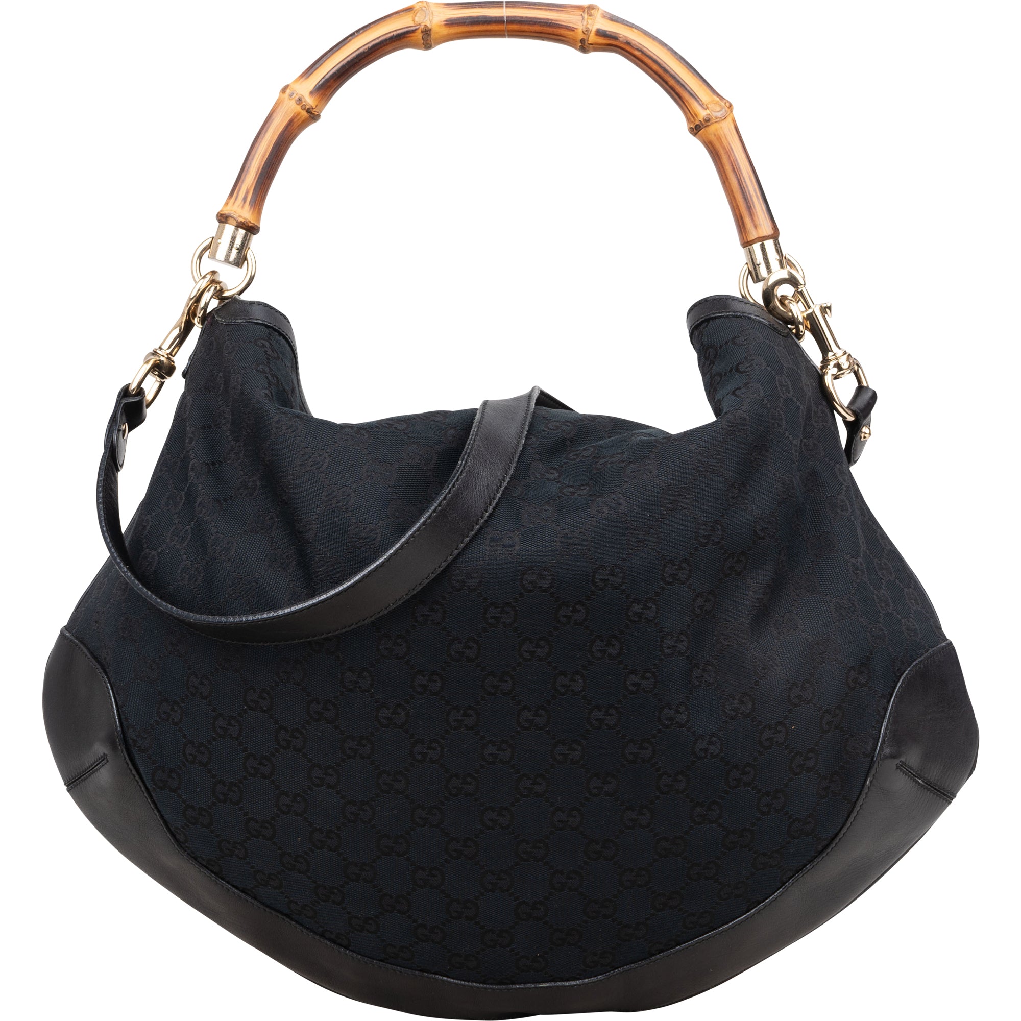 Gucci GG Monogram Bamboo Peggy Handbag - vintageandkickz