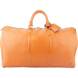 Louis Vuitton Cognac Epi Leather Keepall 50