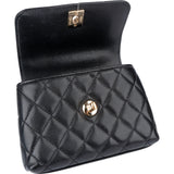 Chanel Quilted Caviar Leather Coco Top Handle Single Flap Handbag