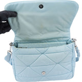 Prada Quilted Baby Blue Nylon Triangle Re-Edition Crossbody Bag