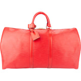 Louis Vuitton Rouge Epi Leather Keepall 55