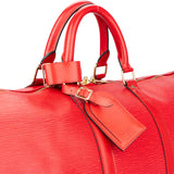 Louis Vuitton Rouge Epi Leather Keepall 55