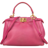 Fendi Pink Leather Peekaboo Mini Handbag - vintageandkickz