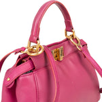 Fendi Pink Leather Peekaboo Mini Handbag - vintageandkickz