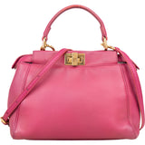 Fendi Pink Leather Peekaboo Mini Handbag - vintageandkickz