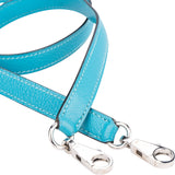 Hermès Blue Leather Palladium Hardware Kelly Strap