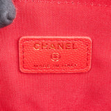 Chanel Rouge Quilted Caviar Leather CC Clutch