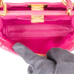 Fendi Pink Leather Peekaboo Mini Handbag - vintageandkickz