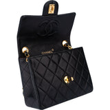 Chanel Quilted Lambskin 24K Gold Mini Single Flap Crossbody Bag