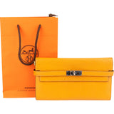 Hermès Jaune Chevre Leather Kelly Wallet
