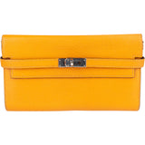 Hermès Jaune Chevre Leather Kelly Wallet